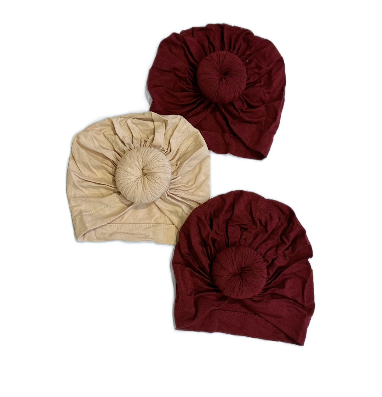 Knotted turban hat- Burgundy