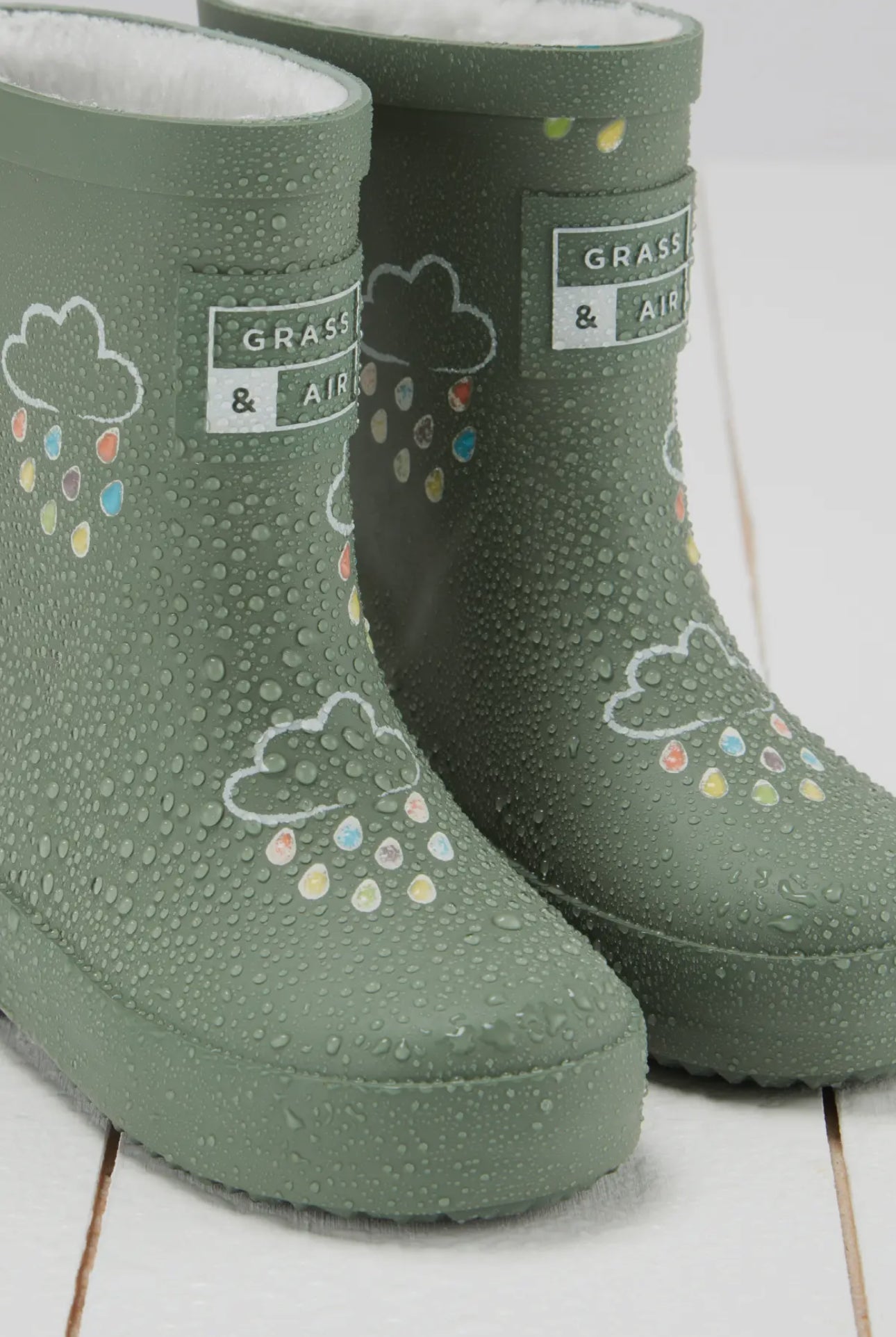 Colour-Changing kids wellies Forest Green