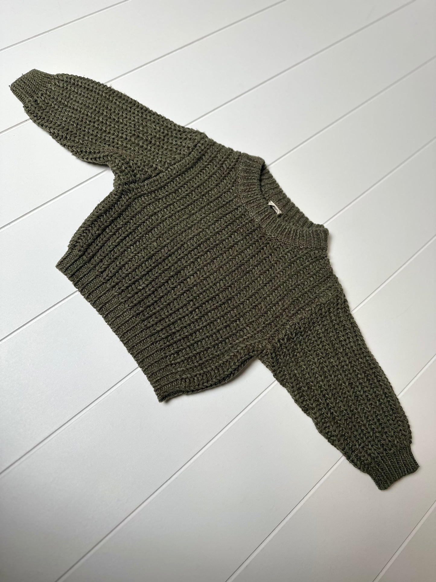 Knitted Olive Oversized Chunky Sweater