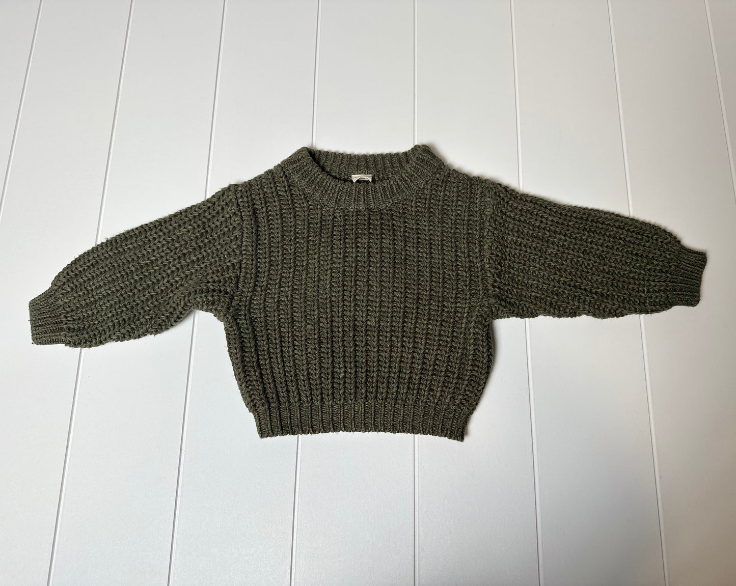 Knitted Olive Oversized Chunky Sweater
