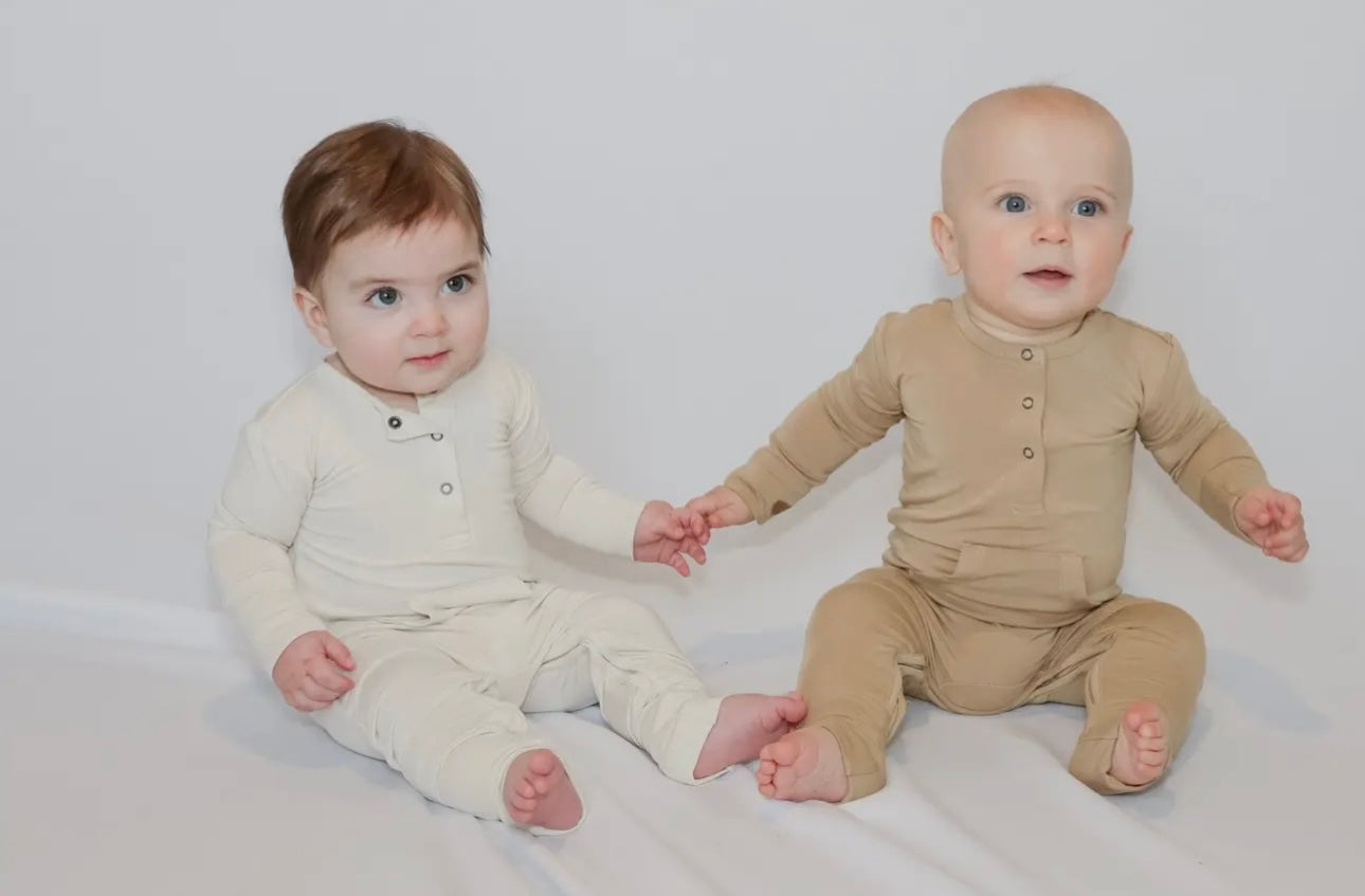 Long Sleeve Romper- Cream