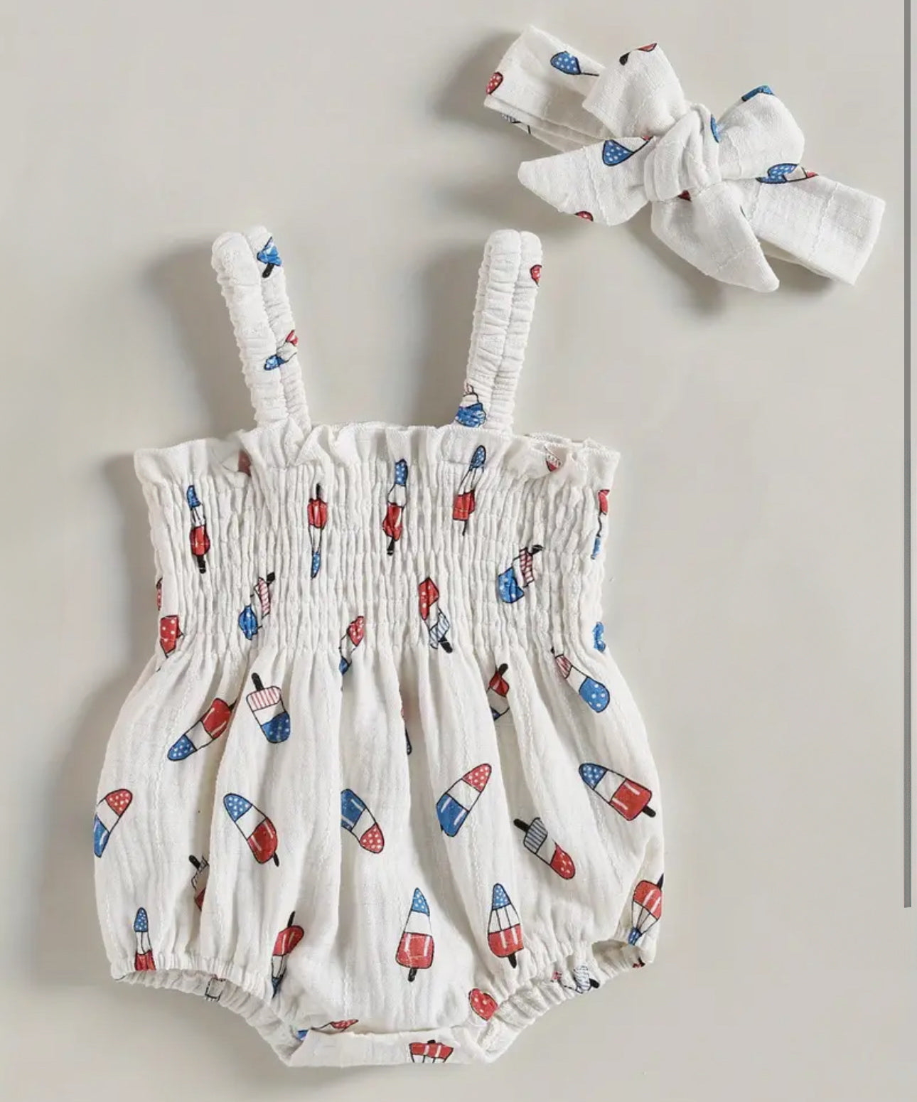 Independence Day baby girl jumpsuit