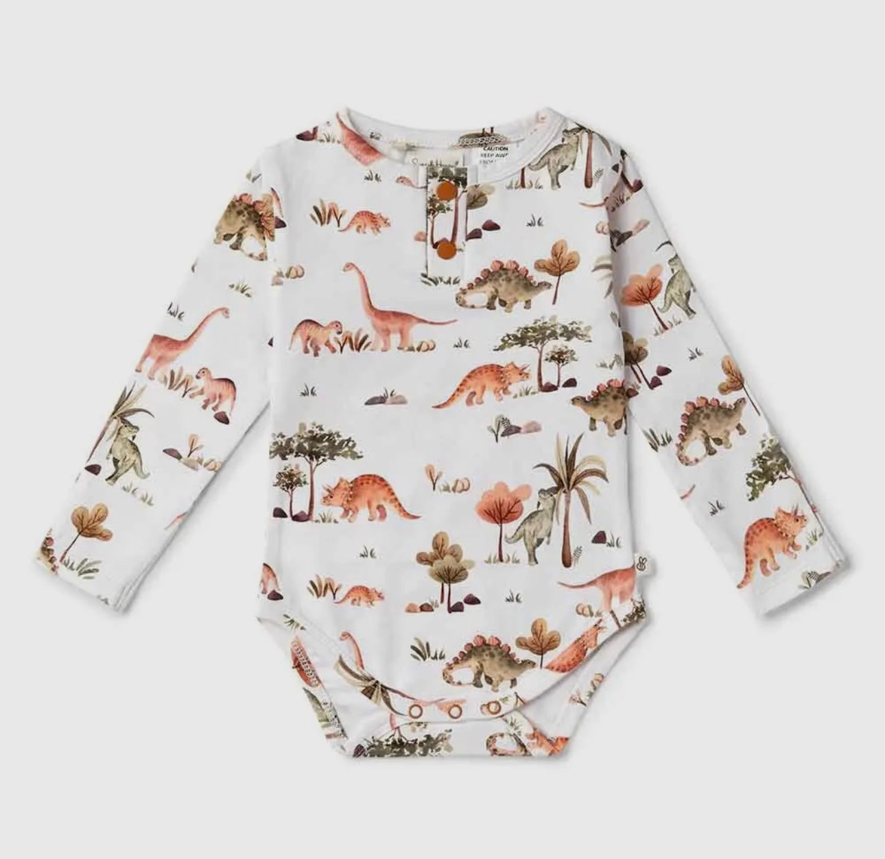 Dino-LongSleeve Organic Bodysuit