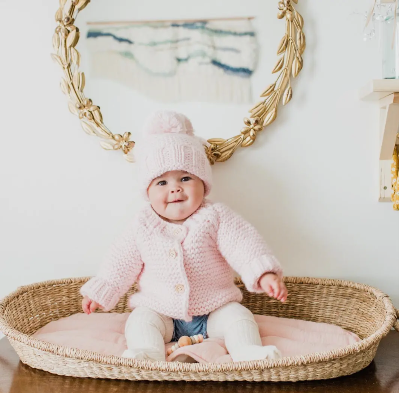 Stitch Cardigan Sweater - Blush