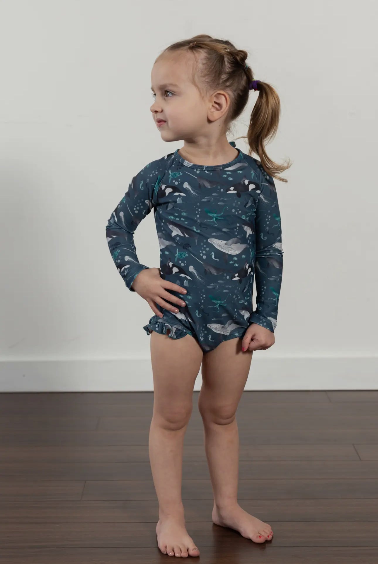 Finn Ruffle Rashgaurd Swimsuit