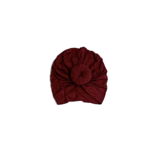 Knotted turban hat- Burgundy