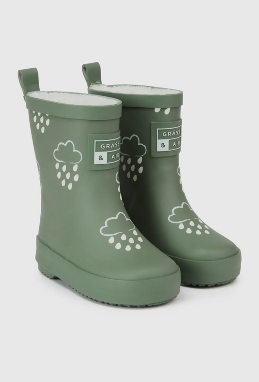 Colour-Changing kids wellies Forest Green