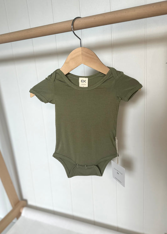 Organic bamboo Olive green bodysuit