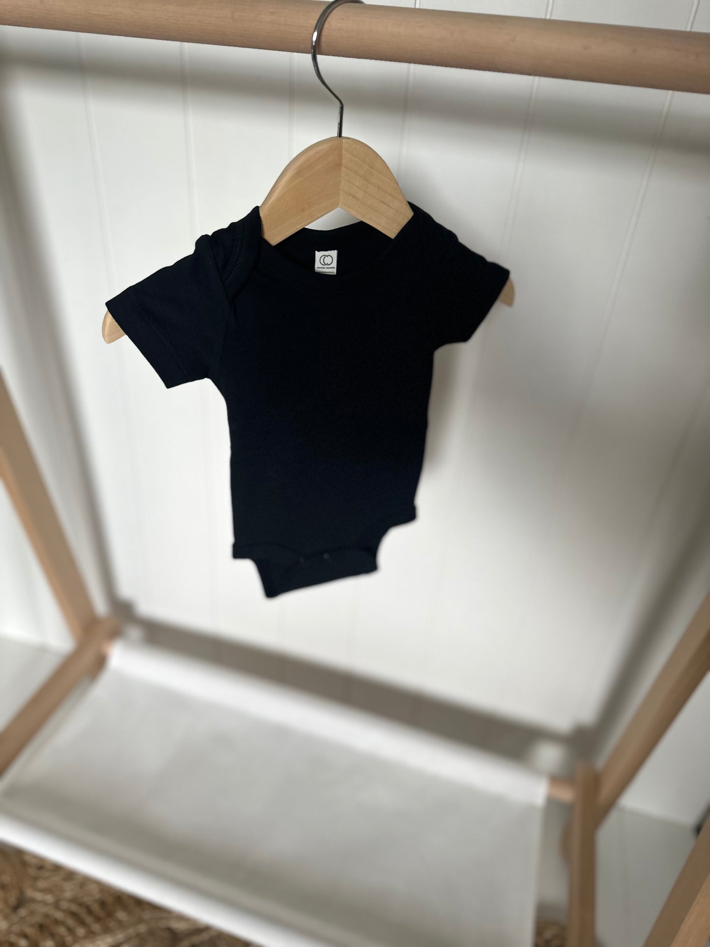 Organic Black Short Sleeve Bodysuit