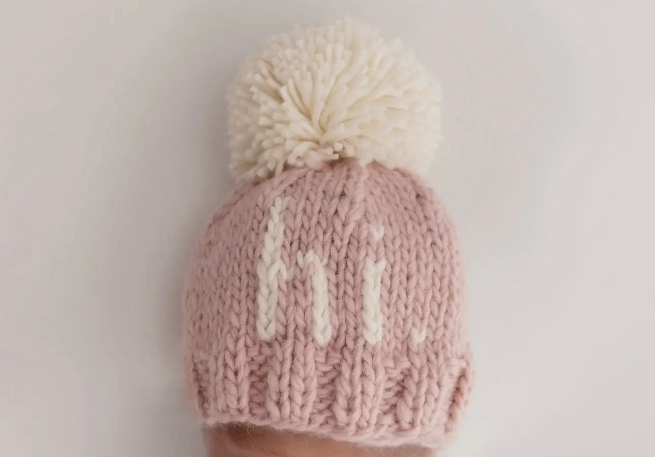 Hi. Rosy pink knitted beanie