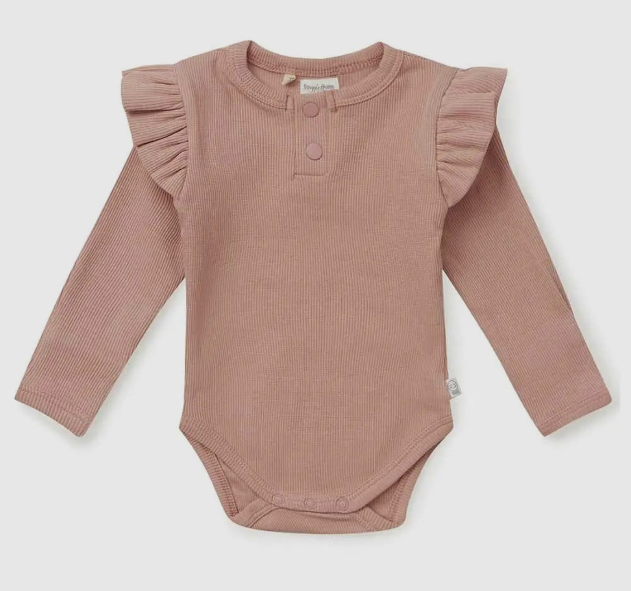 Organic Long Sleeve Bodysuit- Rose