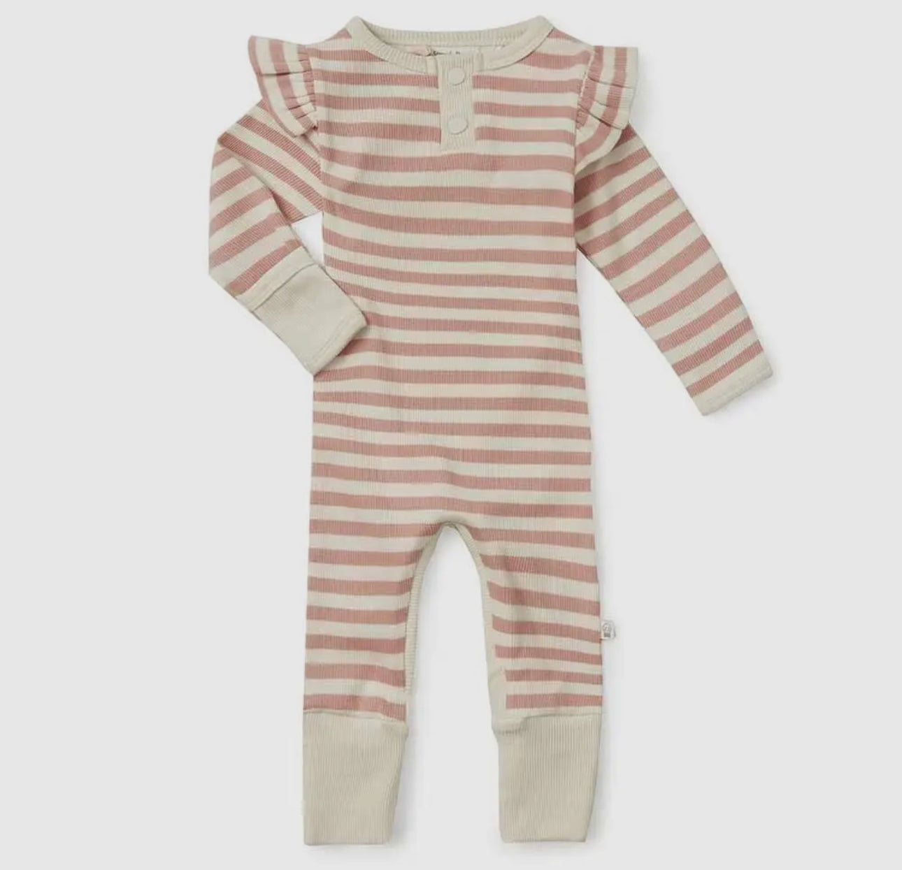 Organic Growsuit- Rose Striped