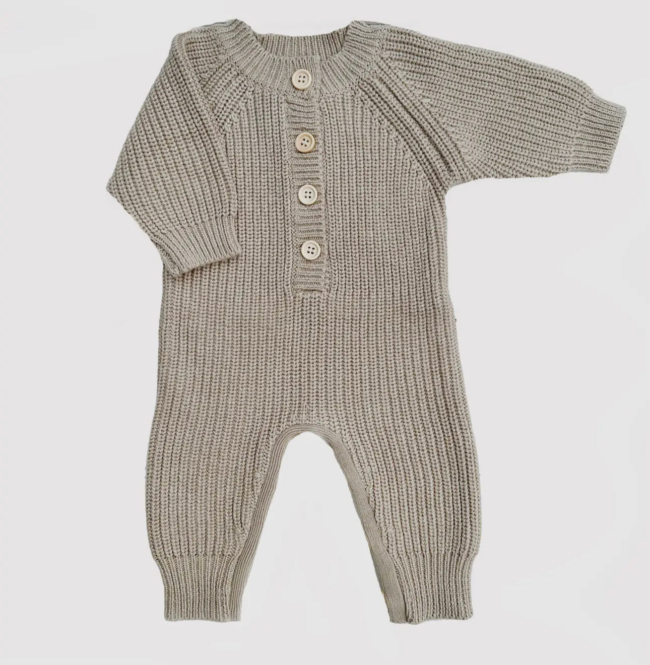 Baby Romper Speckled Oregano button front jumpsuit with zipper