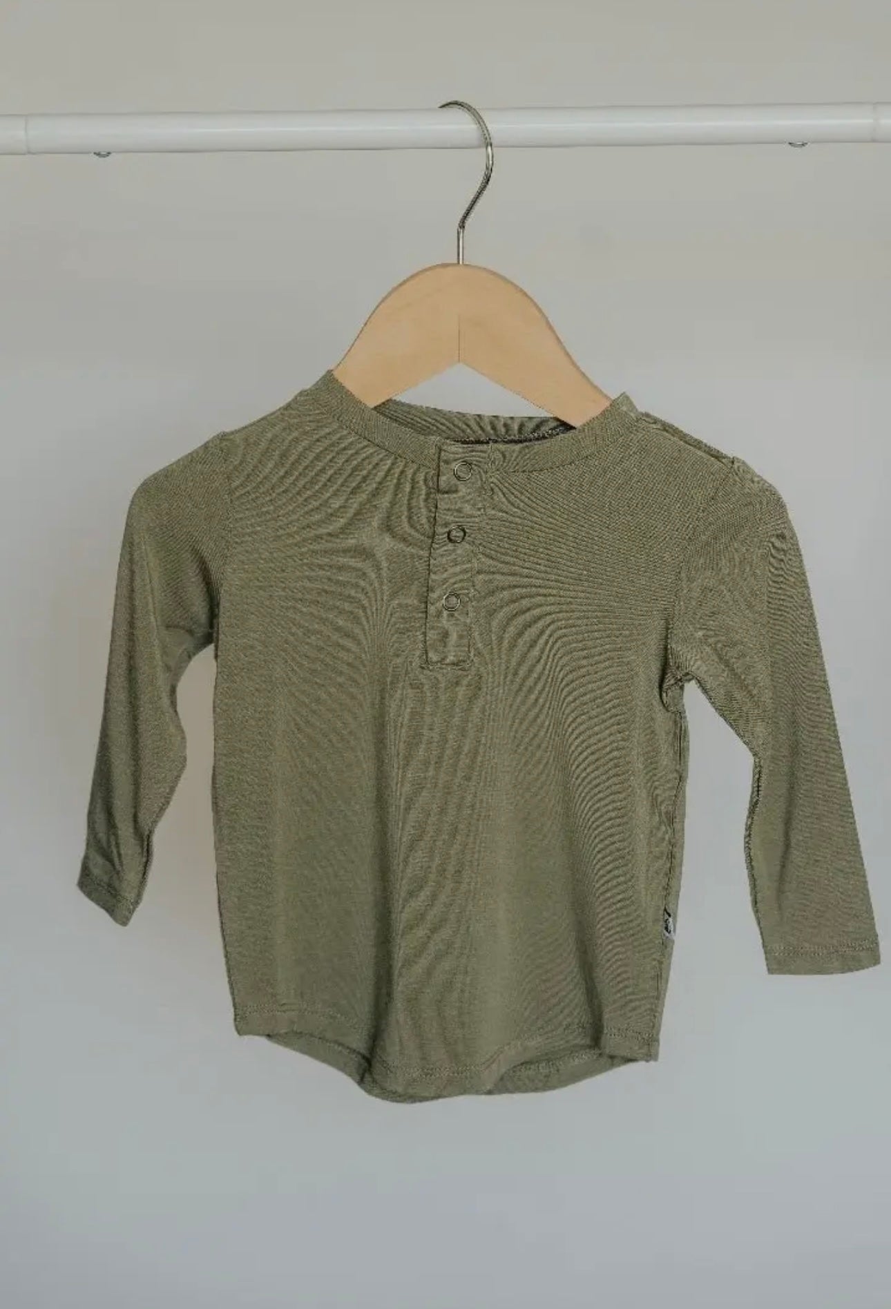 Long Sleeve Henley- Sage