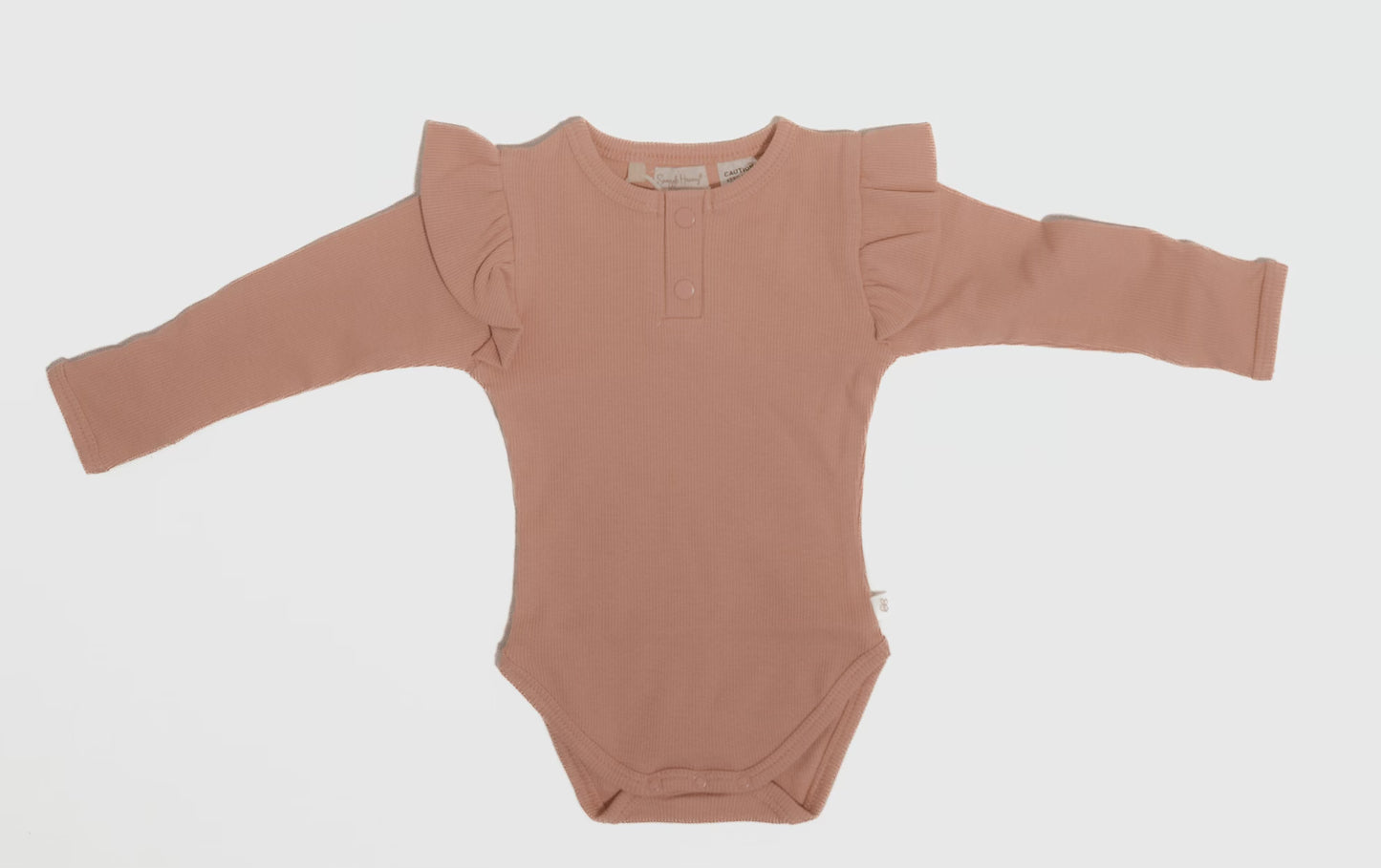 Organic Long Sleeve Bodysuit- Rose