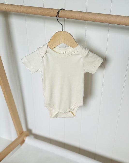 Organic Ivory Short Sleeve Bodysuit