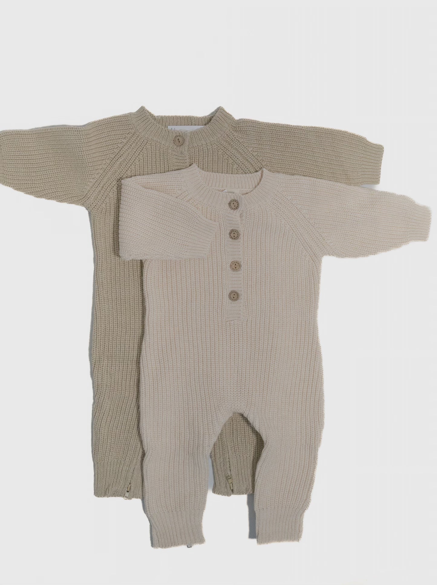 Baby Romper Speckled Oregano button front jumpsuit with zipper