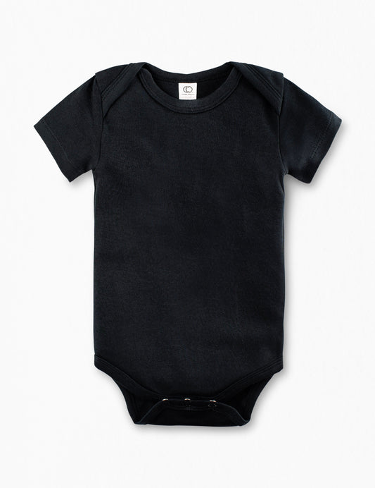 Organic Black Short Sleeve Bodysuit