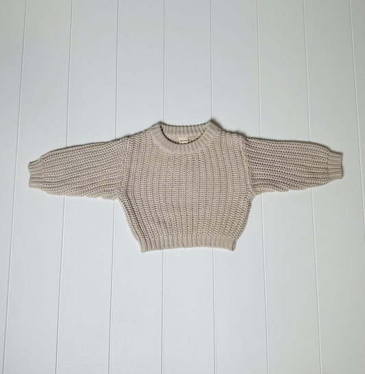 Knitted Taupe chunky oversized sweater