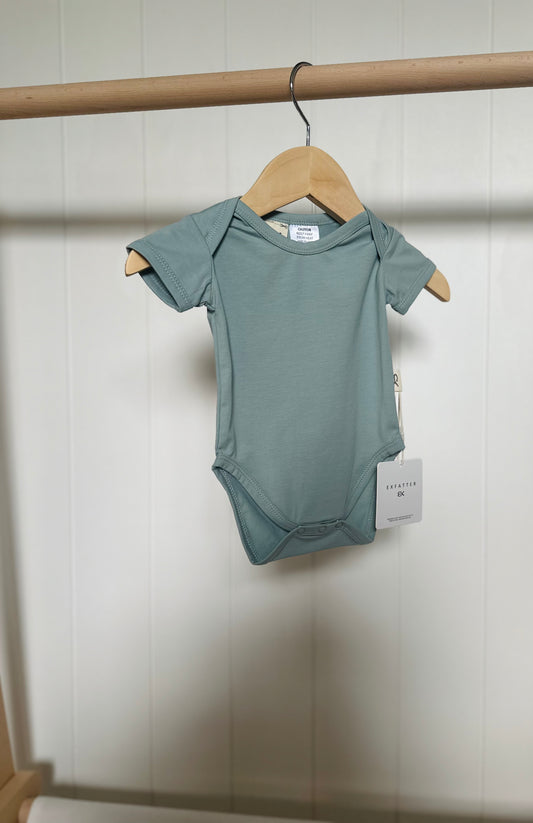 Organic cotton dusty blue bodysuit