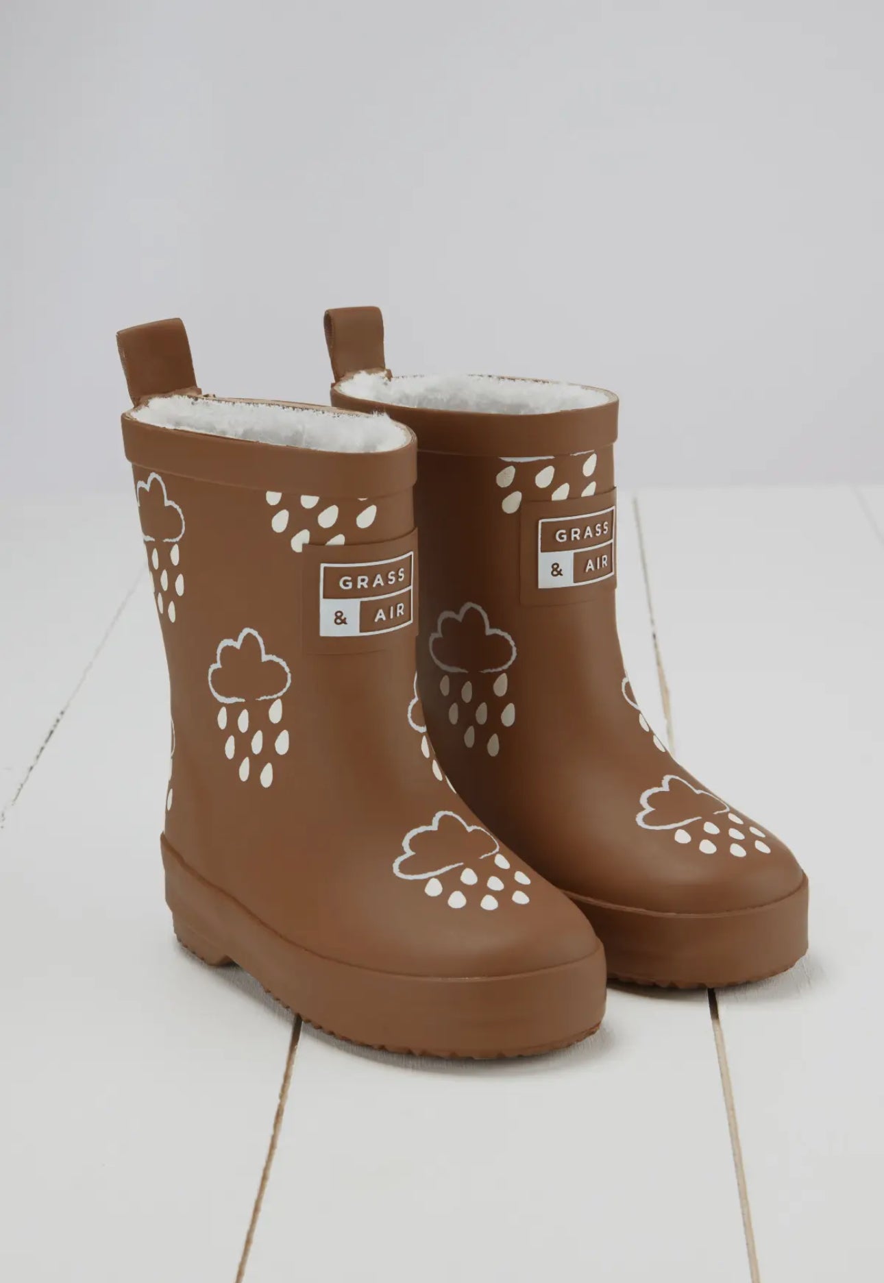 Colour-changing kids wellies Toffee Brown