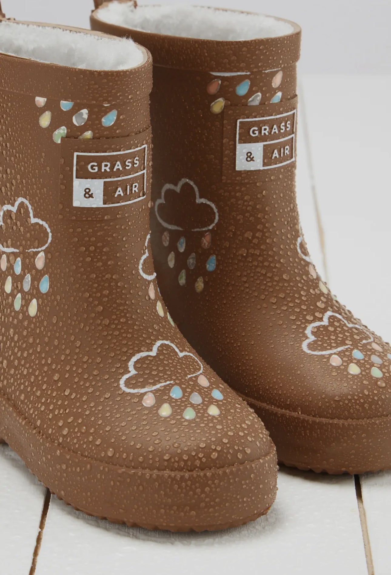 Colour-changing kids wellies Toffee Brown