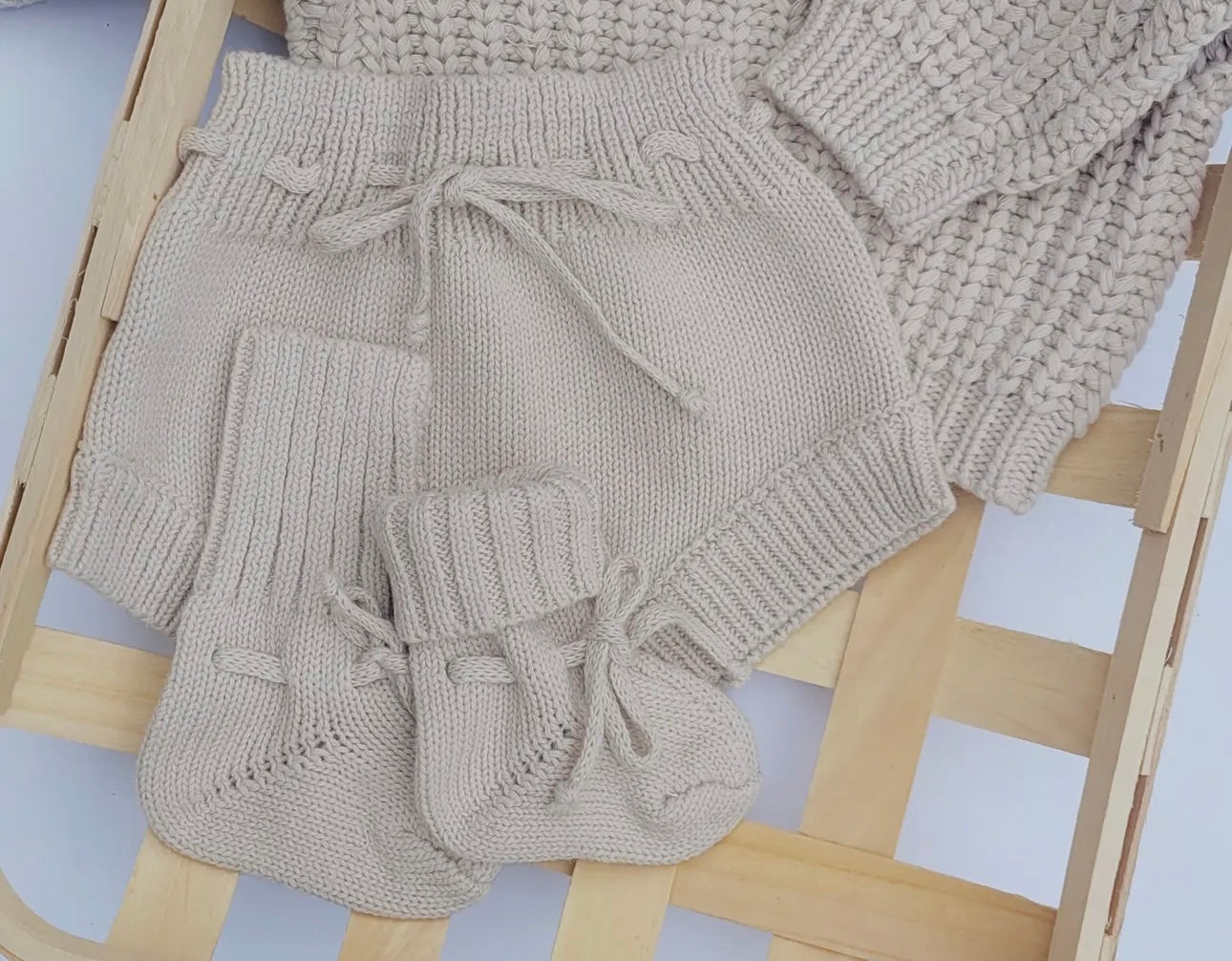 Knit Taupe Newborn bloomer